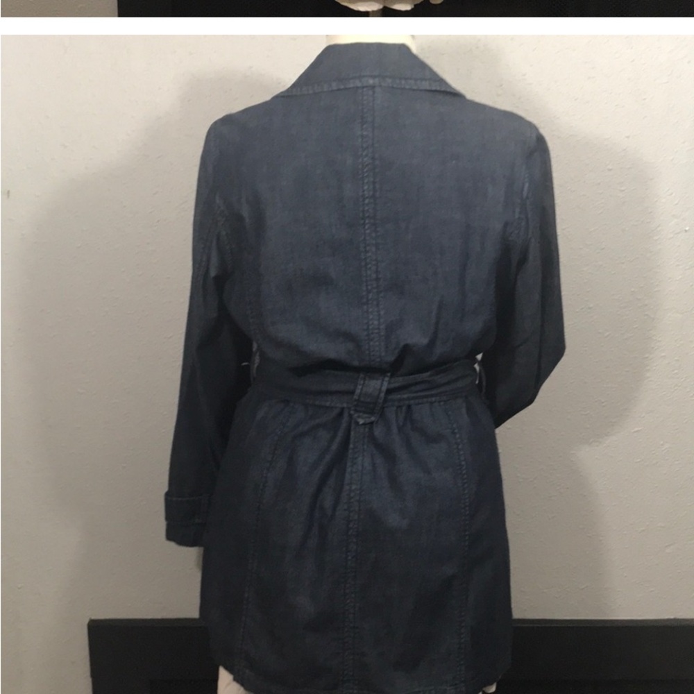 Charter Club NEW Denim Double Breasted Trench Coat - Picture 3 of 6